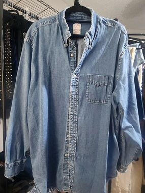 BROOKS BROTHERS Women's  Classic Denim Chambray Button Down Shirt